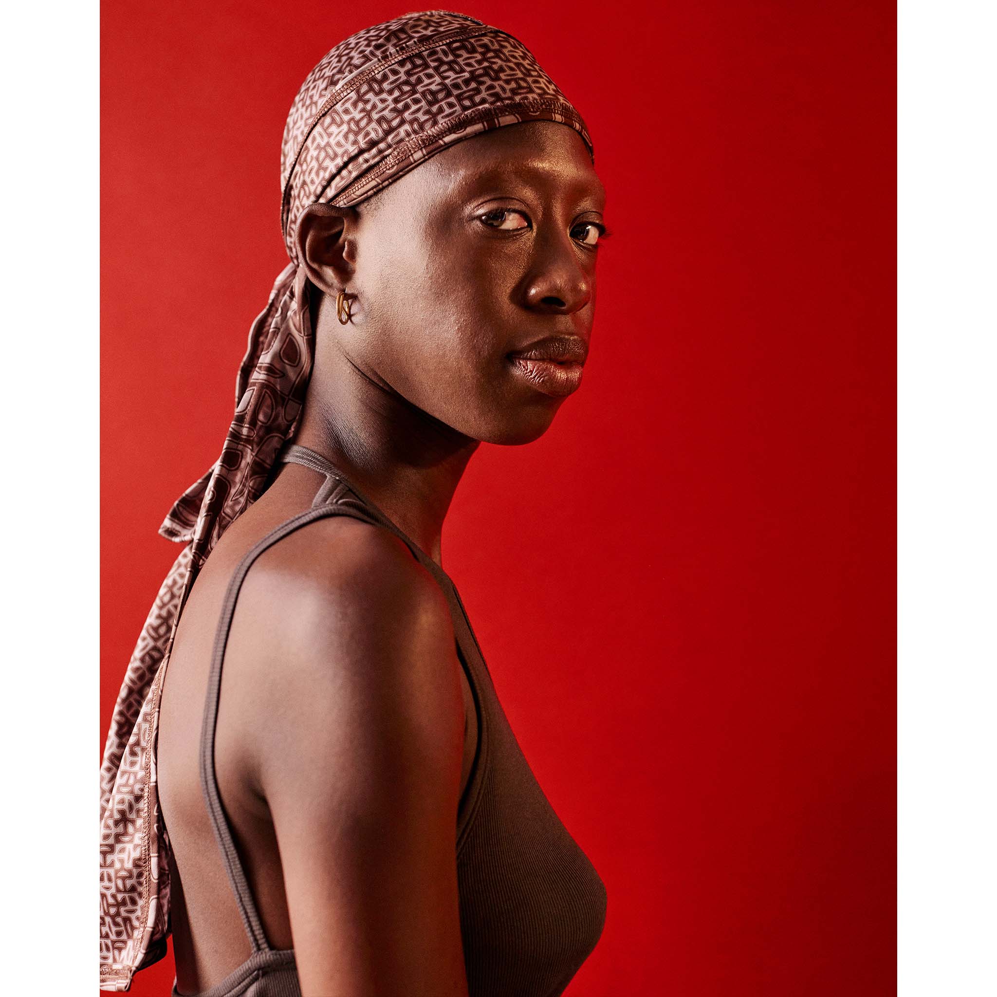 Monogram Print Durag|Brown - Image 7